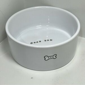 GOOD DOG Ceramic Dog Food Water Bowl with Bone